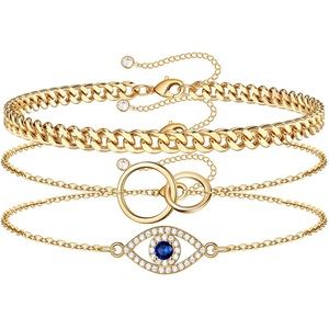 Eye Bracelets Gold Layered